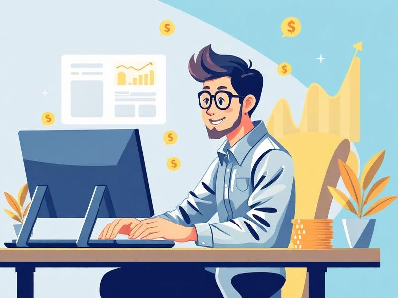 Person earning money through affiliate marketing of digital products